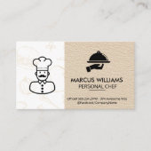 Kulinarischer Koch | Restaurantbesitzer | Leder Visitenkarte (Vorderseite)