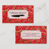 Kulinarischer Koch | Rote Chilis Visitenkarte (Vorne/Hinten)