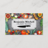 Kulinarischer Koch | Tabelle voll mit Obst und Gem Visitenkarte (Vorderseite)