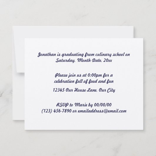 Kulinarischer Schulabsolvent Einladung (Rückseite)