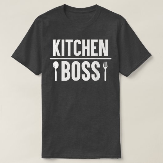Kulinarischer Spaß Boss in der Küche Badass Köche T-Shirt (Design vorne)