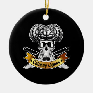 Kulinarisches Genie: Koch Skull Keramik Ornament