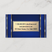 Kulinarisches Messer | Gold Blue Metallic Visitenkarte (Rückseite)