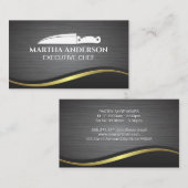 Kulinarisches Messer | Hintergrund für metallisch Visitenkarte (Vorne/Hinten)