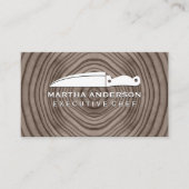 Kulinarisches Messer | Hintergrund Holz Visitenkarte (Vorderseite)