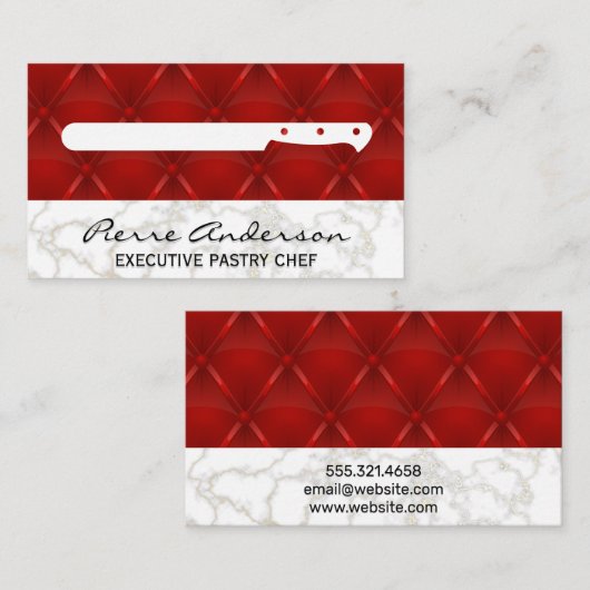 Kulinarisches Messer Leder Upholster Hintergrund Treuekarte (Vorne/Hinten)