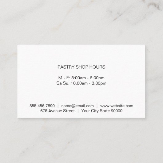 Kulinarisches Messer Visitenkarte (Rückseite)