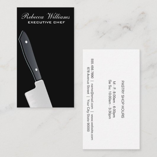 Kulinarisches Messer Visitenkarte (Vorne/Hinten)