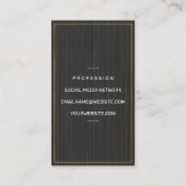 Kulinarisches Silber | Schwarze Textur Visitenkarte (Rückseite)