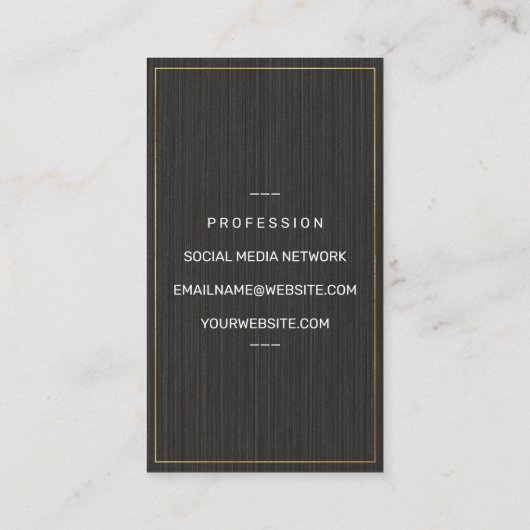 Kulinarisches Silber | Schwarze Textur Visitenkarte (Rückseite)