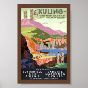 Kuling China Vintage Reiseplakat Restauriert Poster