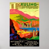 Kuling Vintages chinesisches Reiseplakat. Poster (Vorne)