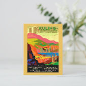 Kuling Vintages chinesisches Reiseplakat. Postkarte (Stehend Vorderseite)