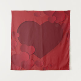 Kulisse für riesige rote Herzen Wandteppich