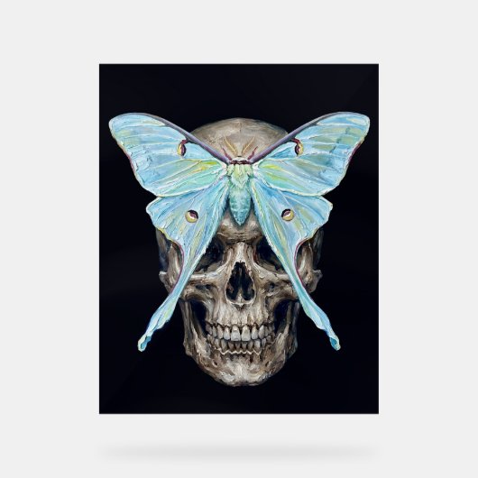 kull und Luna Moth — Memento Mori Impasto Poster (Vorderseite)