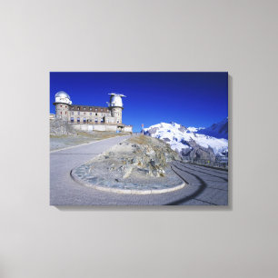 Kulm-Hotel und Wanderweg, Gornergrat, Zermatt, Leinwanddruck