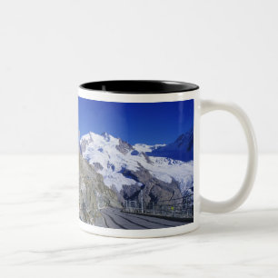 Kulm-Hotel und Wanderweg, Gornergrat, Zermatt, Zweifarbige Tasse
