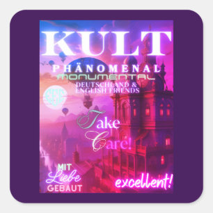 KULT PHÄNOMENAL MONUMENTAL QUADRATISCHER AUFKLEBER