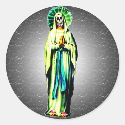 Kult von Santa Muerte Runder Aufkleber (Vorderseite)