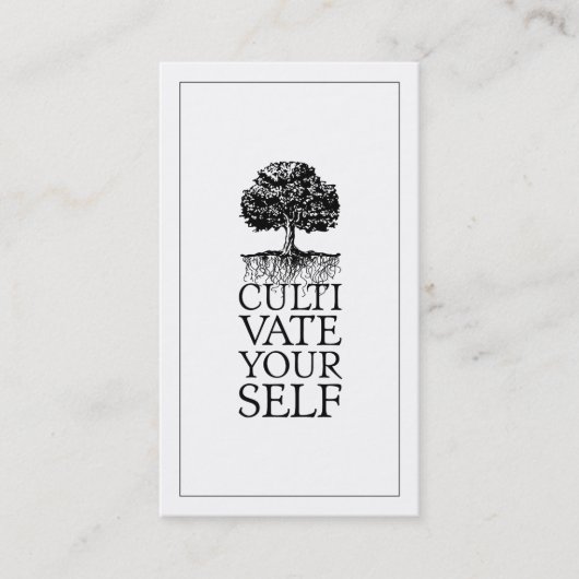 Kultivieren Sie sich selbst Bäume und Wurzeln Lebe Visitenkarte (Vorderseite)