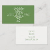 Kultivieren Sie sich selbst in den Zweigwald grün Visitenkarte (Vorne/Hinten)