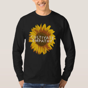 Kultivieren von Empathie Retro bedrückte Sonnenblu T-Shirt