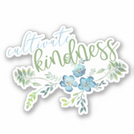 Kultivieren von Güness Boho Blue Flowers Sticker