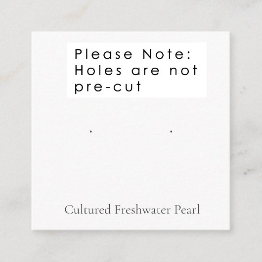 Kultivierte Perlenschmuckkarte für Süßwasser Begleitkarte