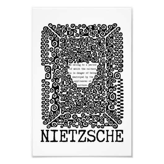 KULTUR ist in der Gefahrenphilosophie Zitat Nietzs Fotodruck (Vorne)
