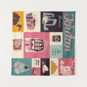 Kultur und Landesfarbe Jordaniens. Sammlung Wandteppich (Vorderseite (Horizontal))