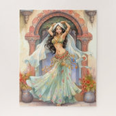 Kulturelle Eleganz: Indischer Tanz Seide Sari Puzzle (Vertikal)