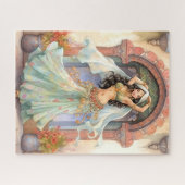 Kulturelle Eleganz: Indischer Tanz Seide Sari Puzzle (Horizontal)