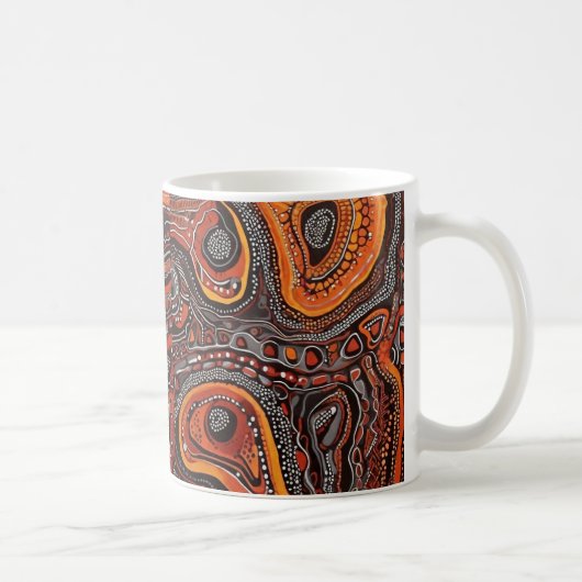 Kulturelle Essenz: Aborigine-Inspirierte künstleri Kaffeetasse (Rechts)