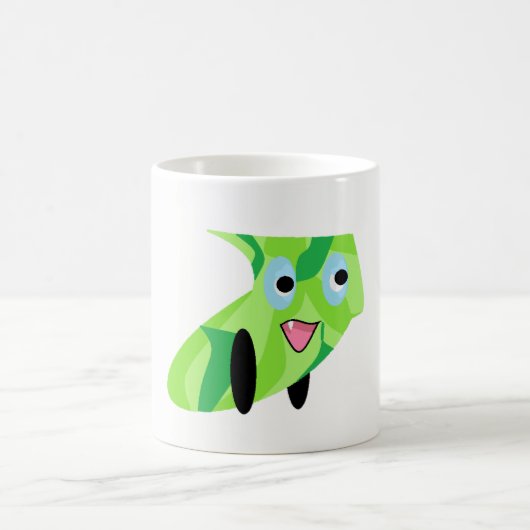 Kulturelle Kinder Design Niedliche grüne Welpe Kaffeetasse (Mittel)