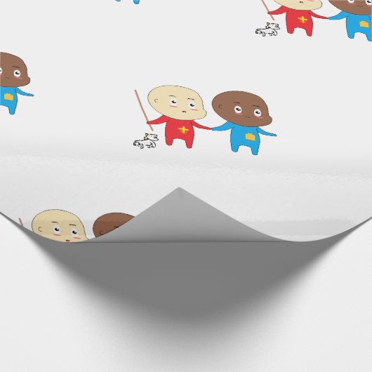 Kulturelle Kinder Kunst Babies St. Nicholas Sinter Geschenkpapier (Ecke)