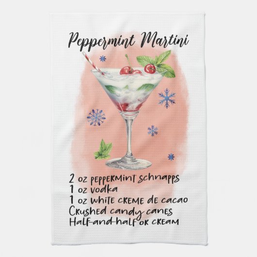 Kulturelle Sehenswürdigkeiten: Peppermint Martini Geschirrtuch (Vertikal)