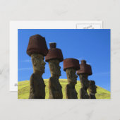 Kulturelle Statuen, Osterinsel, das Polynesien Postkarte (Vorne/Hinten)