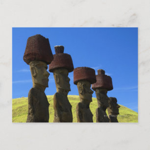 Kulturelle Statuen, Osterinsel, das Polynesien Postkarte