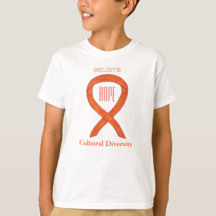 Kulturelles Diversity Orange Awareness Ribbon Shir T-Shirt