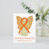 Kulturelles Diversity Orange Bewusstsein Kunst, Di Postkarte (Stehend Vorderseite)