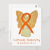 Kulturelles Diversity Orange Bewusstsein Kunst, Di Postkarte (Vorne/Hinten)