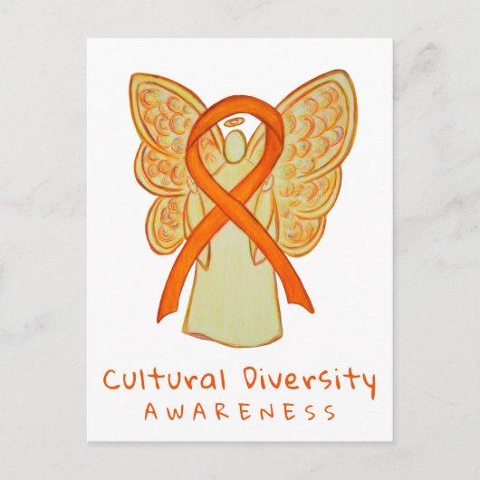 Kulturelles Diversity Orange Bewusstsein Kunst, Di Postkarte (Vorderseite)