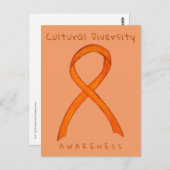 Kulturelles Diversity Orange Bewusstsein Kunst, Di Postkarte (Vorne/Hinten)