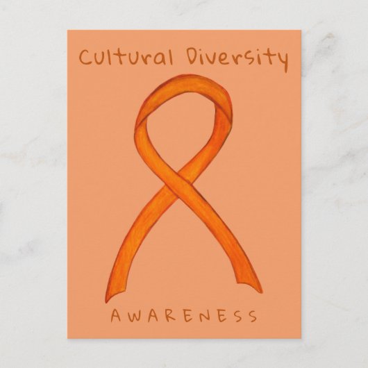 Kulturelles Diversity Orange Bewusstsein Kunst, Di Postkarte (Vorderseite)