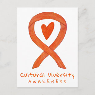 Kulturelles Diversity Orange Bewusstsein Kunst, Di Postkarte