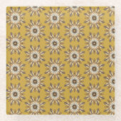 Kulturelles Mandala-Design Glasuntersetzer (Vorderseite)