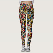 Kulturerbe Design Afrikanische Blume Medley Leggings (Vorderseite)