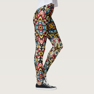 Kulturerbe Design Afrikanische Blume Medley Leggings
