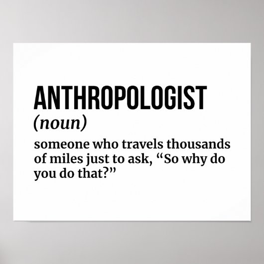 Kulturforscher - Funny Anthropology Poster (Vorne)