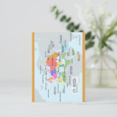 Kulturkarte der jüdischen Sprachen Postkarte (Stehend Vorderseite)